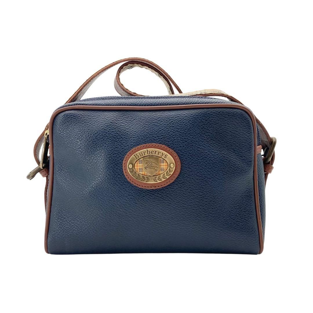 Auth Vintage Burberry Nova Check Horse Logo Shoulder Bag W