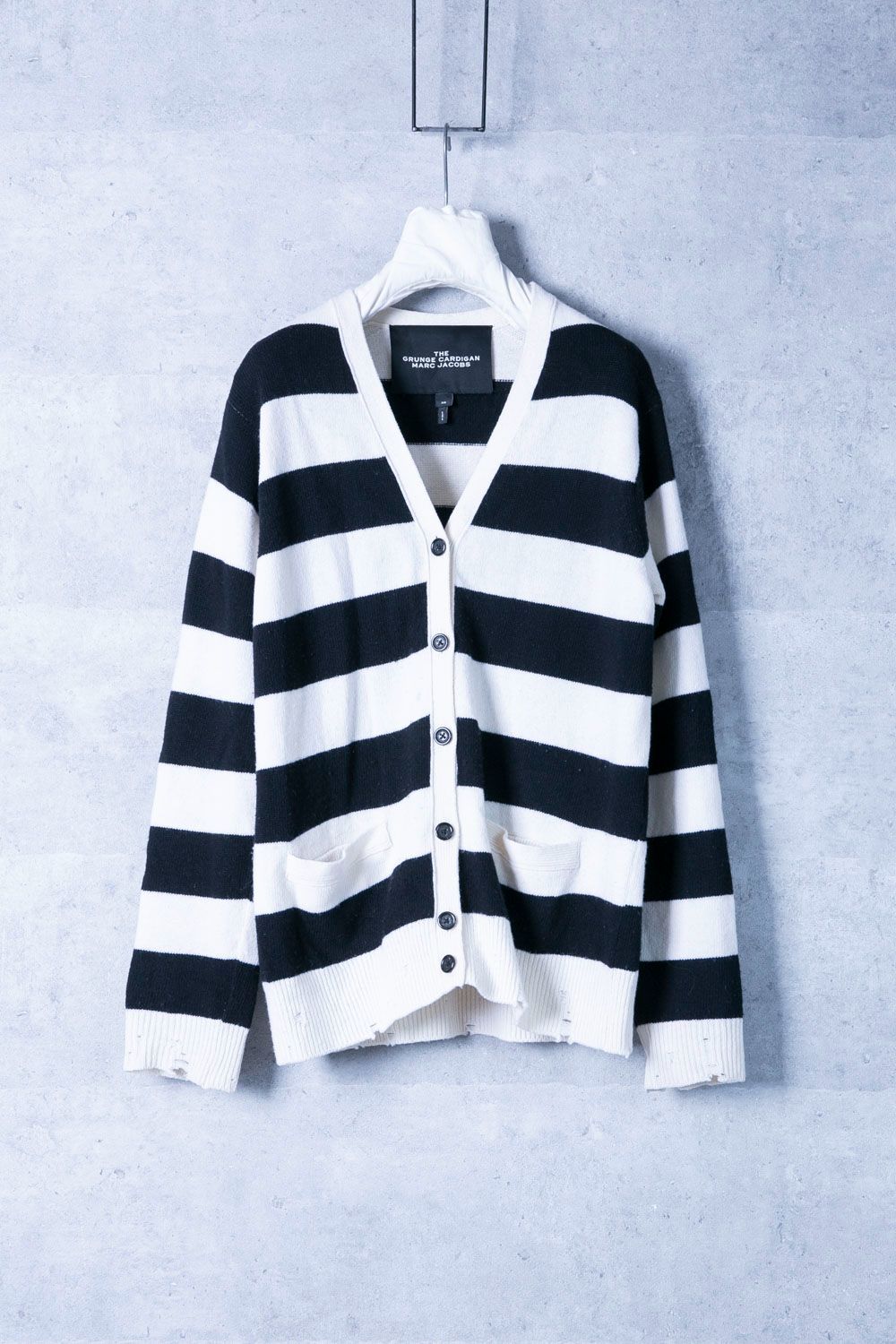 MARC JACOBS マークジェイコブス ダメージ加工ボーダーカーディガンTHE
