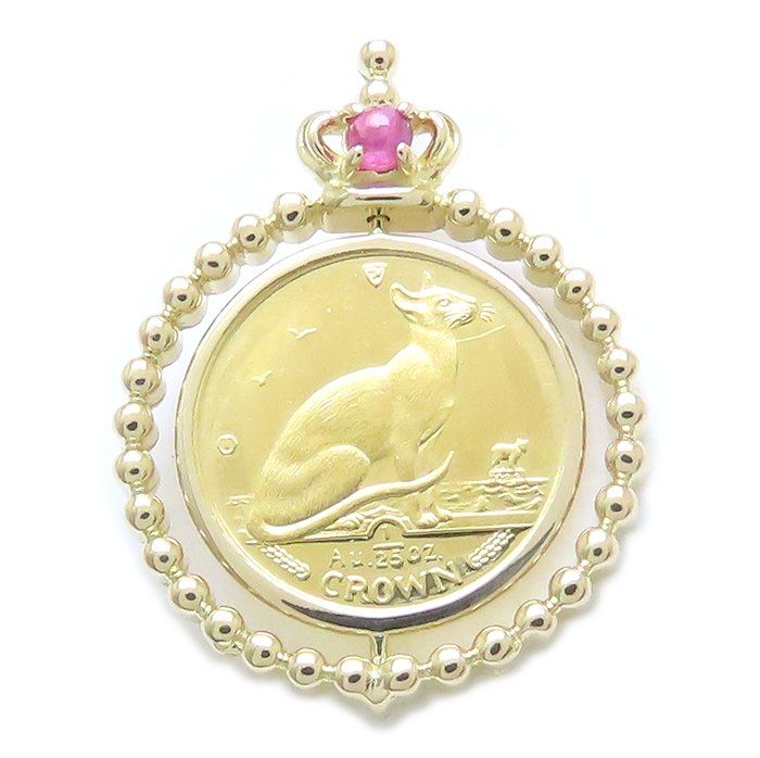 エリサ 18金 24金 和柄 エリザベス 1/25oz コイン ペンダント デザイン