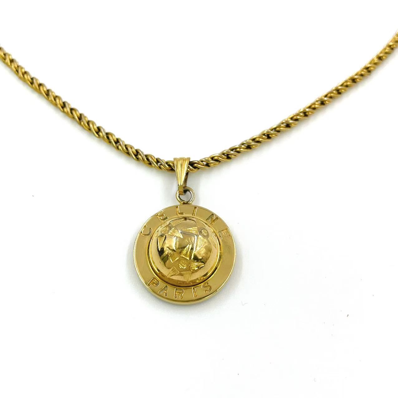 ⭐️美品⭐️ セリーヌ スターボール ネックレス ゴールド セリーヌ スターボール ゴールド ネックレス ロゴ刻印