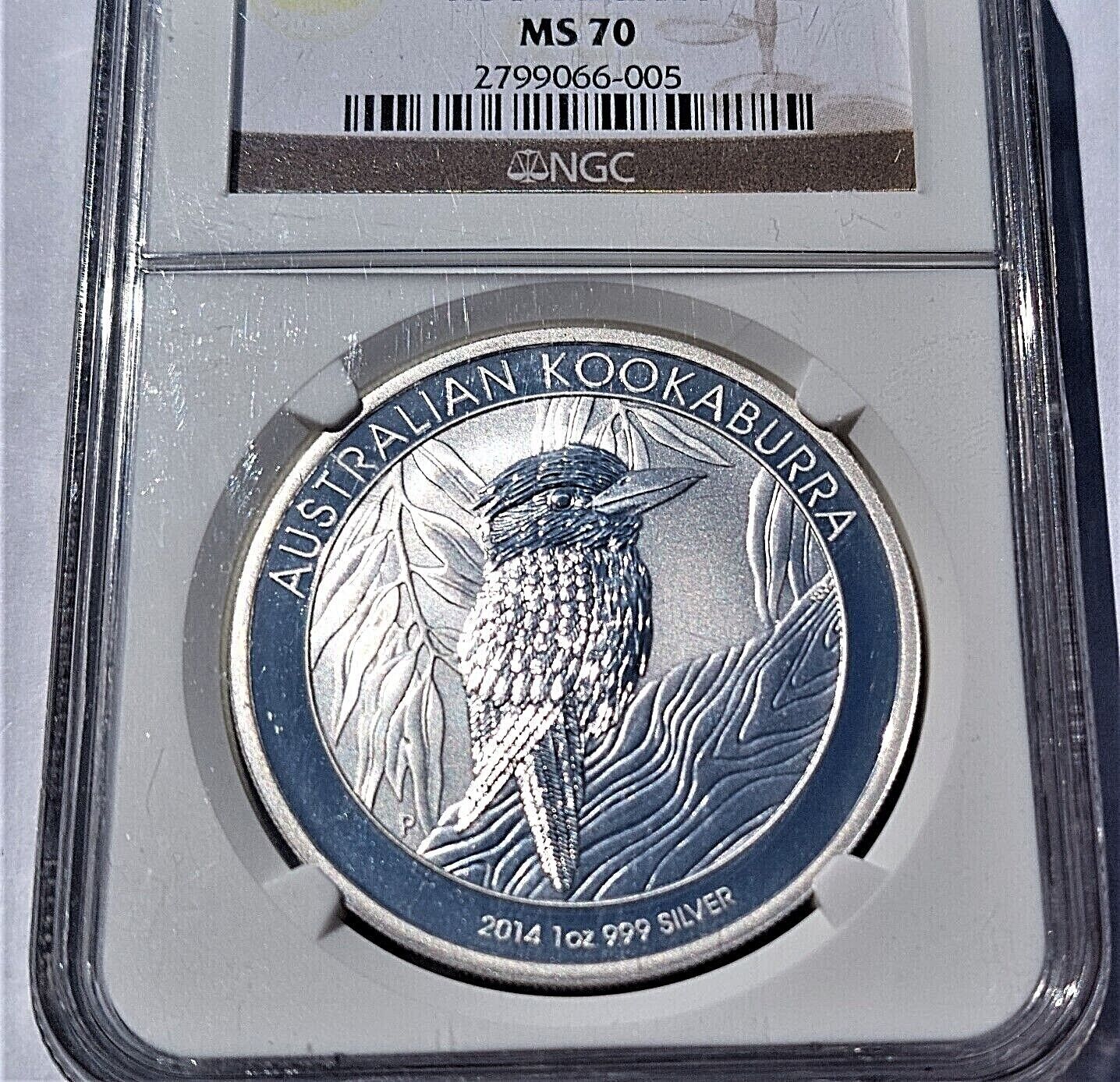 2014-P ATRALIA $1 KOOKABURRA 1oz SILVER COIN NGC MS70