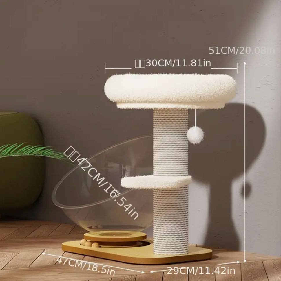 キャットタワーキャットツリー多機能かわいいモダン据え置き木製頑丈おしゃれスクラッチポストボールコンパクト爪とぎ運動不