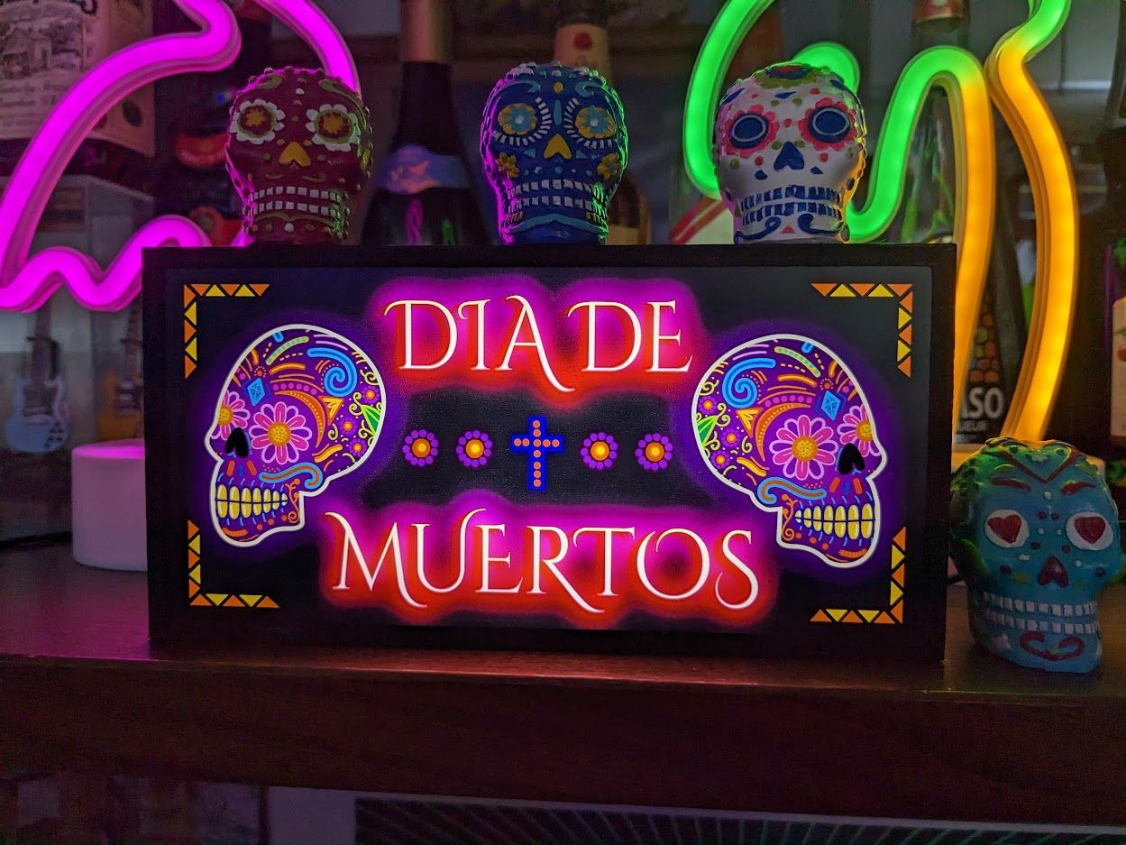 メキシカンスカル 死者の日 カラベラ テキーラ 看板 置物 雑貨 ライトBOX メキシカンスカル 死者の日 カラベラ 骸骨 看板 置物 雑貨 LEDライト