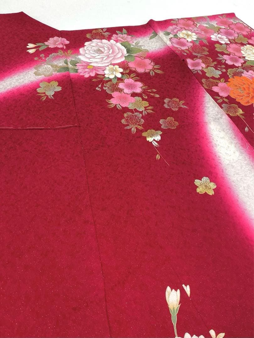 振袖 仮絵羽 正絹 未仕立て品 八掛付き MOK575 - メルカリ