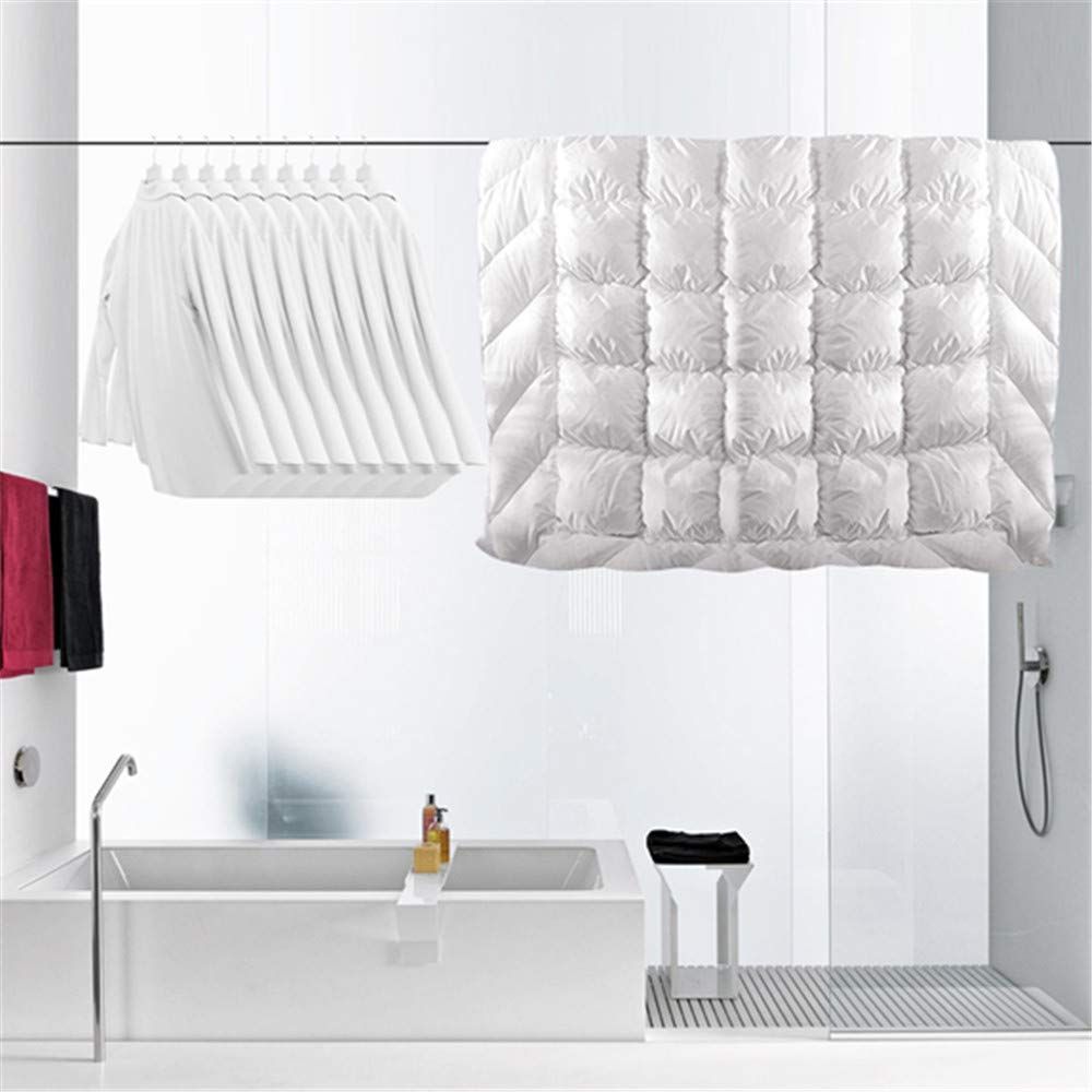 耐荷重30KG 室内物干し ダブルロープ 全長4.2M 自由伸縮 物干しワイヤー 穴開け不要 スローリカバリー 隠し物干し用ロープ SUS304ステンレス HOMEME 防水 防錆 梅雨対策