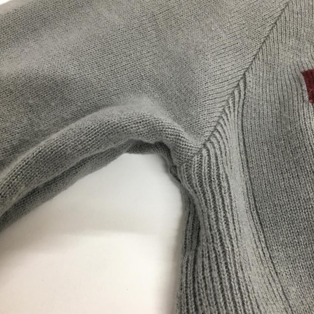 パーリーゲイツ ハイネックセーター グレー×ボルドー ハーフジップ