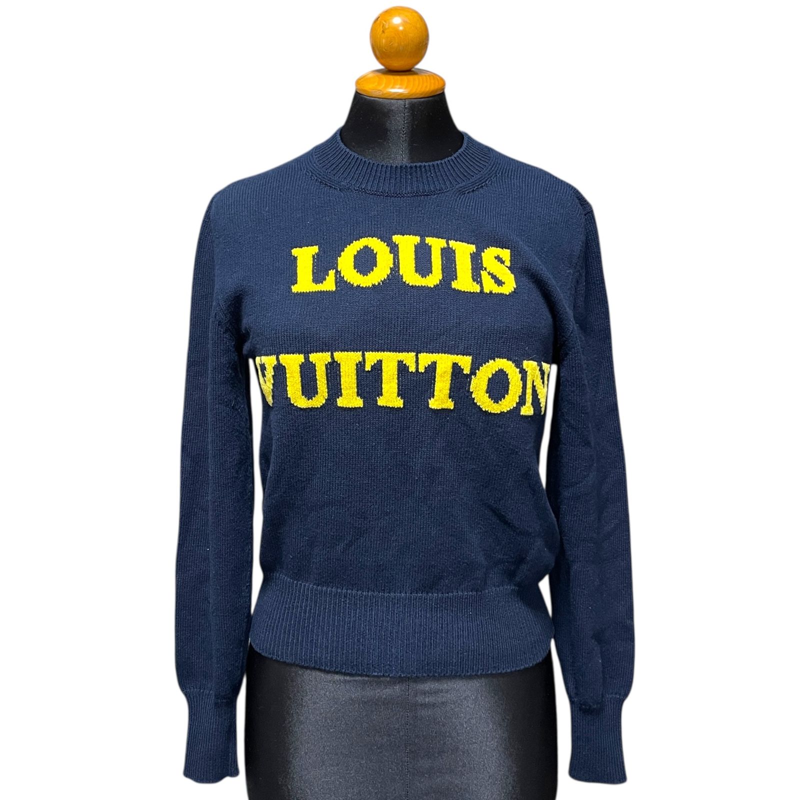 ◇中古品◇ LOUIS VUITTON ルイヴィトン ロゴ ニット ネイビー