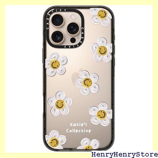 CASETiFY インパクト iPhone 16 Pro Max ケース スリム | 2.5mの落下試験をクリア MIL規格4倍相当 | ワイヤレス充電に対応 - Daisy by Katie-s Collective - クリア ブラック 1962 CHRISTIANNAURATH_COM_BR