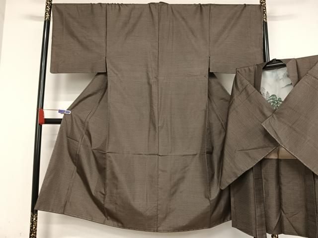 平和屋着物●男性 本場大島紬 アンサンブル 100亀甲 総詰め 正絹 AABA5036np