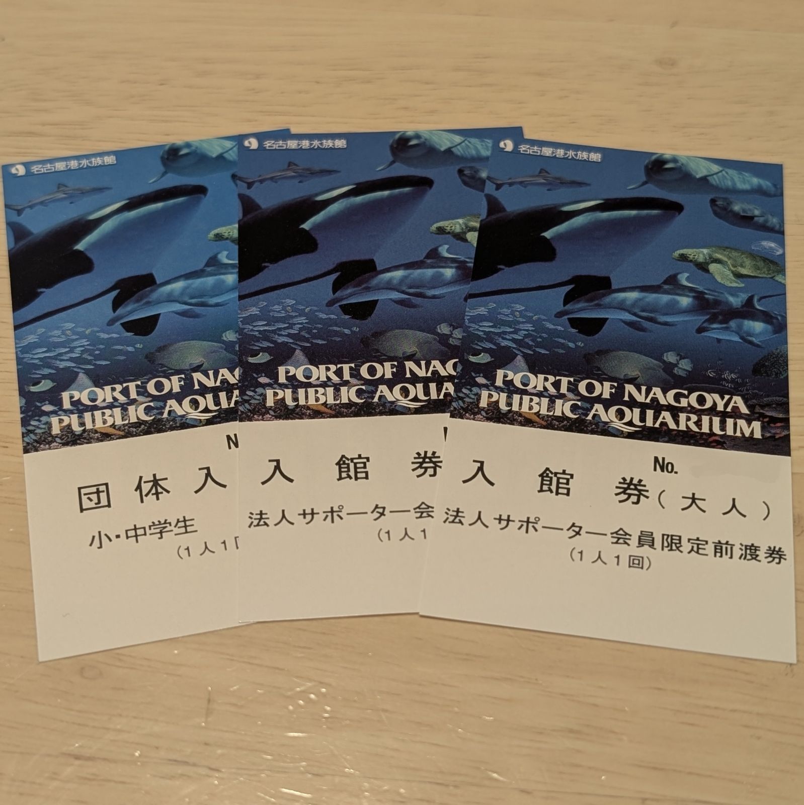 名古屋港水族館　入館券４枚　大人２枚　小・中学生2枚