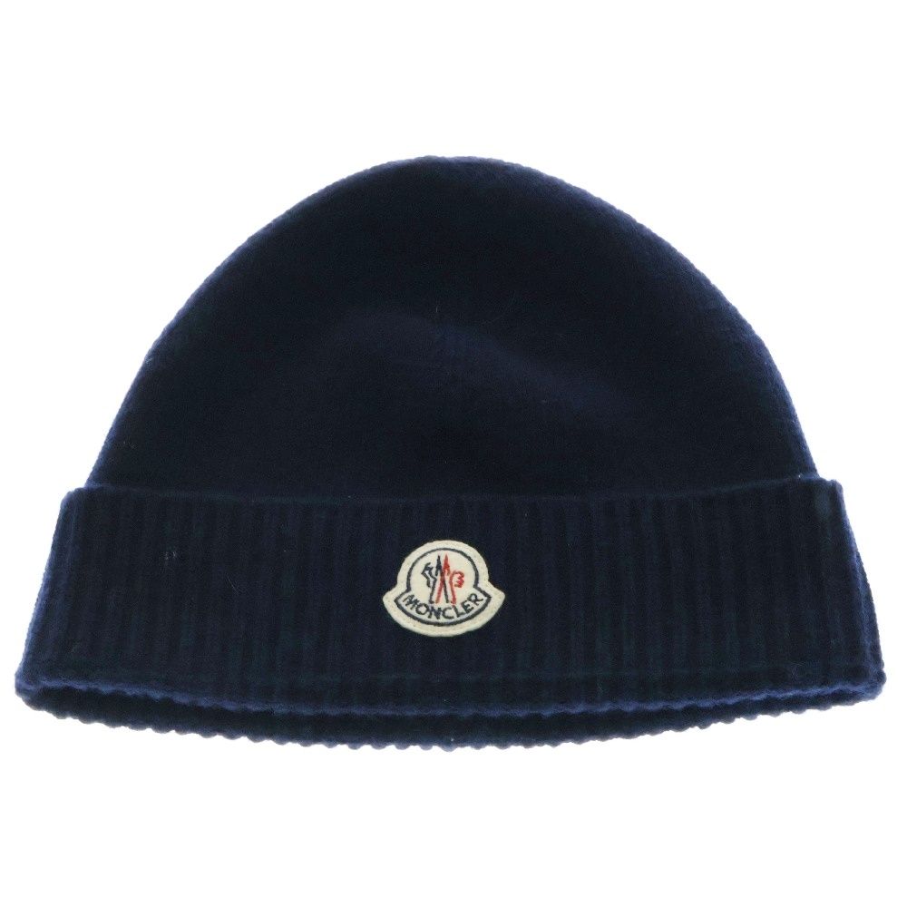 MONCLER モンクレール KNIT BEANIE D20910029400 ウール ニット ビーニー 帽子 ネイビー