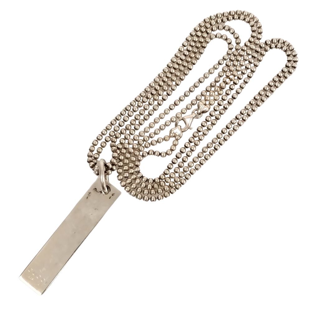 GUCCI グッチ ロゴプレート ネックレス シルバー 正規品 / 51036