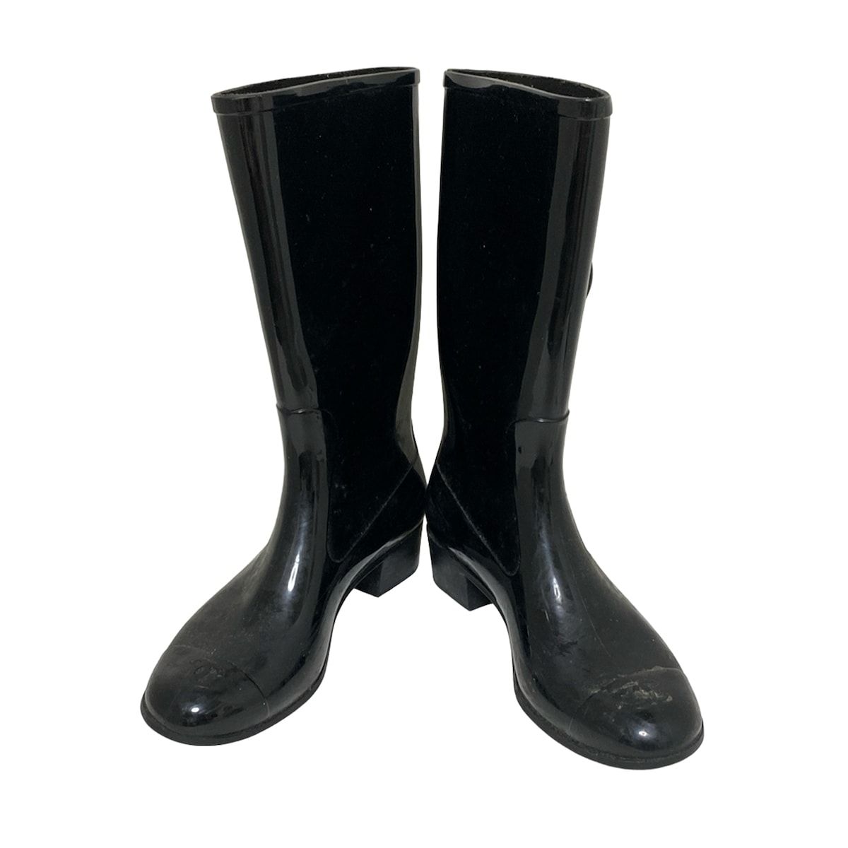 CHANEL シャネル レインブーツ 38 レディース - 黒 カメリア