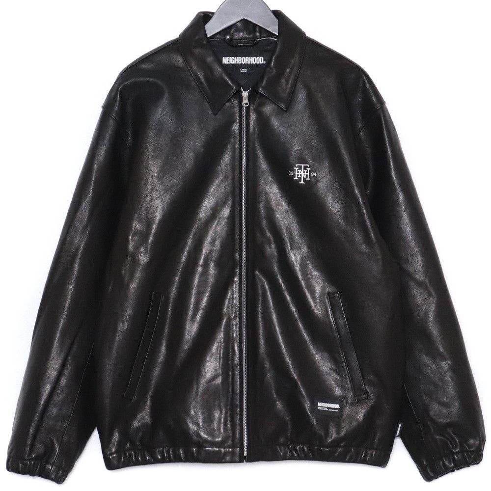 NEIGHBORHOOD LEATHER ZIP WORK JACKET Lサイズ ブラック - メルカリ