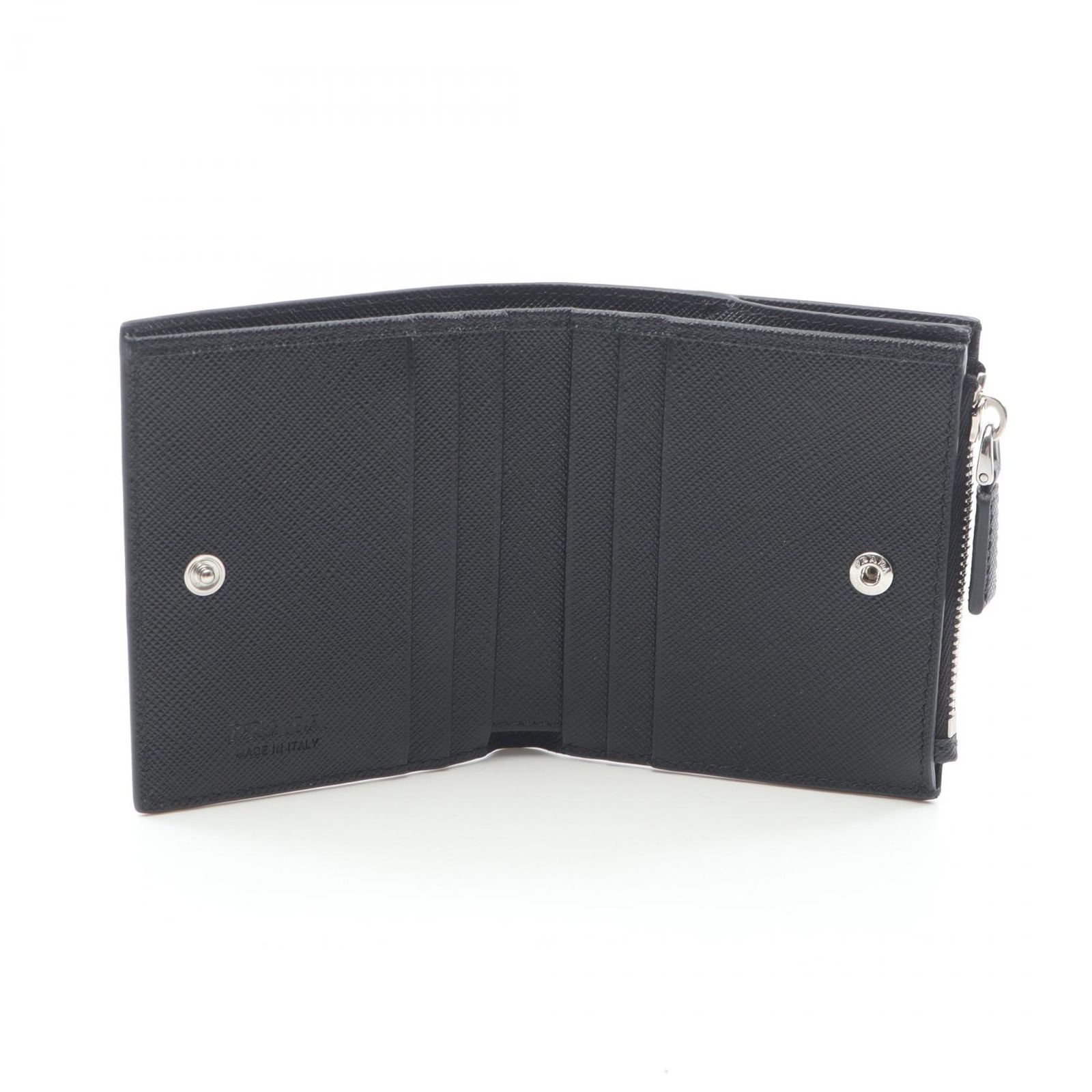 PRADA SASAFFIANO TRIANG ブラック サフィアーノレザー プラダ PRADA 二つ折り財布 SAFFIANO TRIANG ブラック