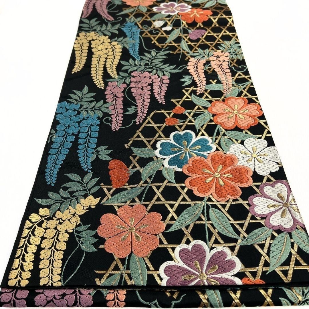 唐織 籠目 藤の花 花模様 袋帯 着物 035a p - メルカリ