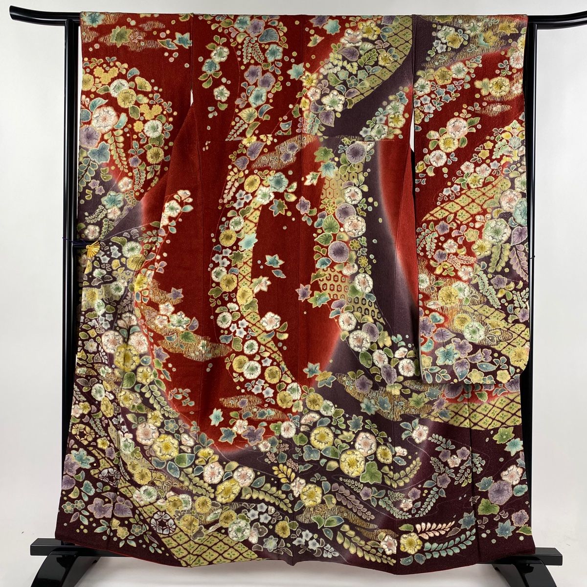 開き名古屋帯 美品 逸品 正絹 【中古】