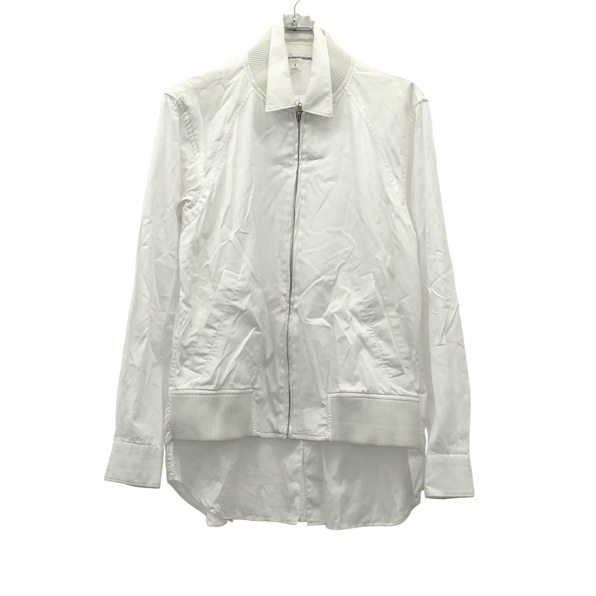 COMME des GARCONS SHIRT コムデギャルソンシャツ 19AW レイヤードデザインジップアップシャツジャケット W27046 ホワイト M