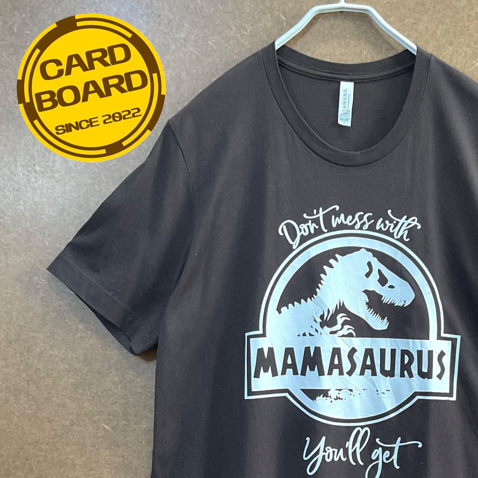 US古着 ジュラシックパーク風イラスト ママサウルス 恐竜 半袖tシャツ ...