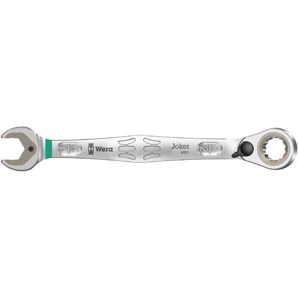WERA ヴェラ コンビネーション ラチェットレンチ JOKER 角度付きラチェットヘッド スパナ部内側口幅1|2inch 全長171mm 020078