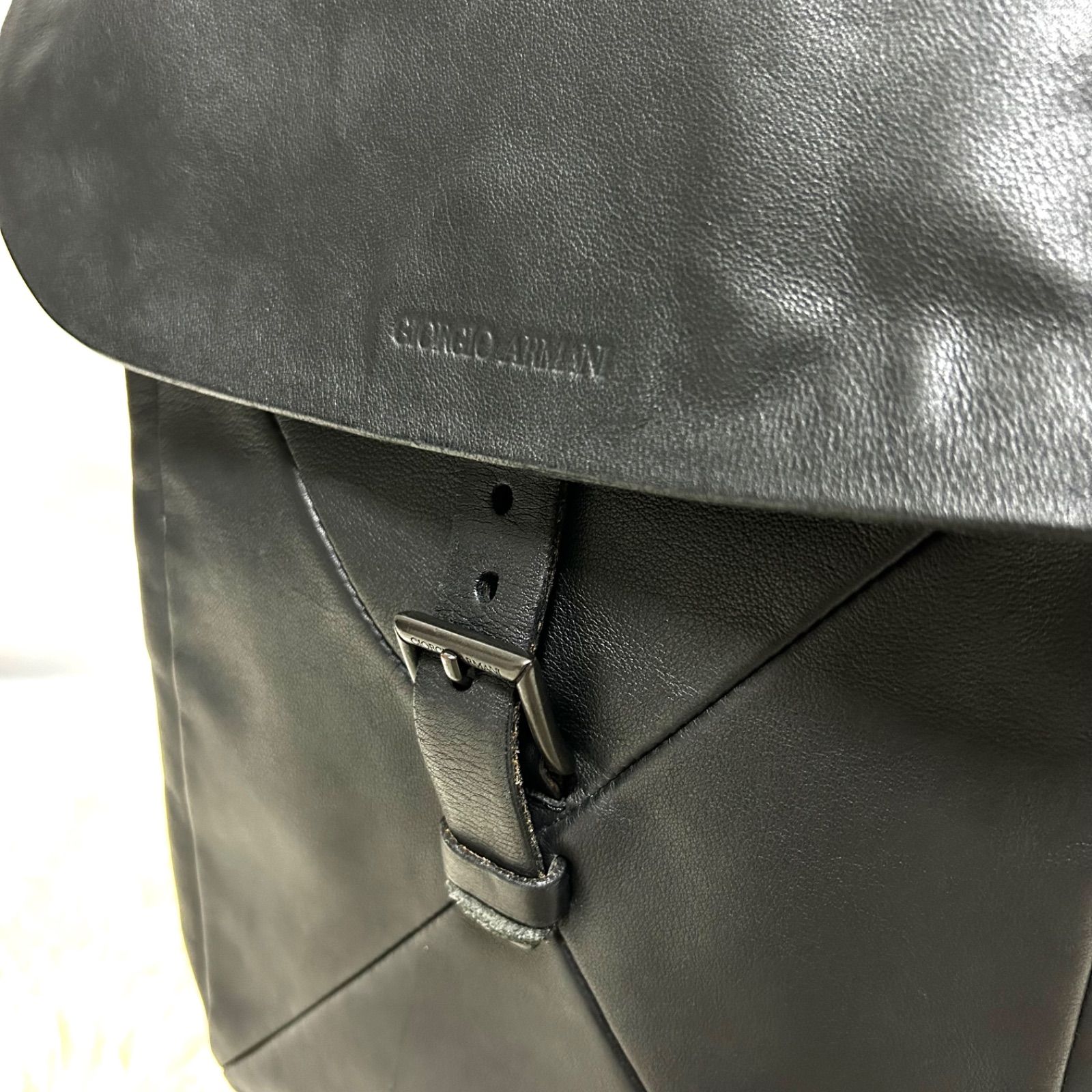 美品 GIORGIO ARMANI ジョルジオアルマーニ レザー リュック