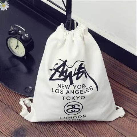 新品 STUSSY ステューシー ナップサック リュック ブラック/ホワイト 男女兼用 2点セット 黒/白