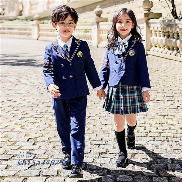 4点セット 秋冬服 学生服 子供制服 ジュニアスーツ キッズスーツ ユニフォーム 男の子 女の子 小学校 受験 卒業式 入園 キッズ通園 kni5a449254