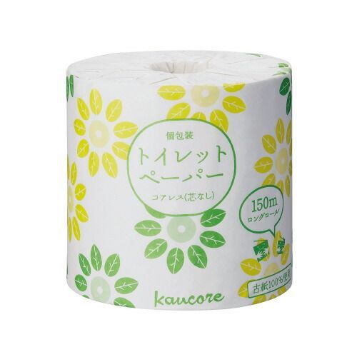 取り出しやすい再生トイレットペーパー 個包装１１４ｍｍ １５０ｍシングル４８Ｒ4126 2238 カウネット