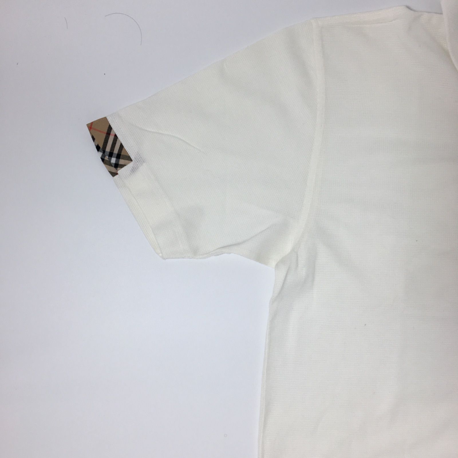 BURBERRY バーバリー 半袖 ポロシャツ ノバチェック ホワイト Mサイズ M0906-20-N Burberry バーバリー ポロシャツ ノバチェック 半袖