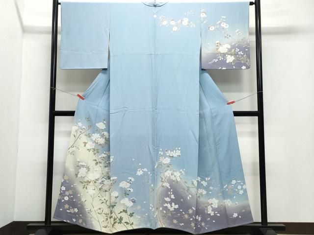 平和屋着物○訪問着 友禅 枝花文 暈し染め 正絹 逸品 CAAZ1132vf