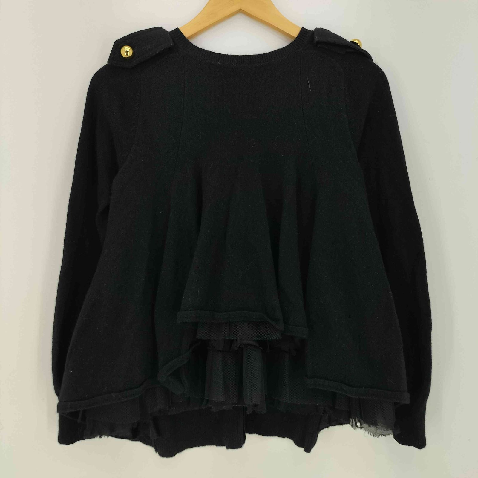 sacaiサカイ異素材フリルカーディガンCOMME des GARCONS sacaiサカイ異素材フリルカーディガンCOMME des GARCONS