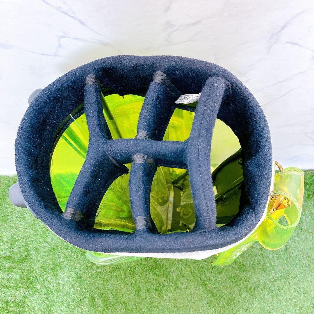 17ムータマリン　ゴルフ　クリア　キャディバッグ　クロコ　スタンド式　3点式 ムータマリン ゴルフ キャディーバッグ エンボスクロコ クリア