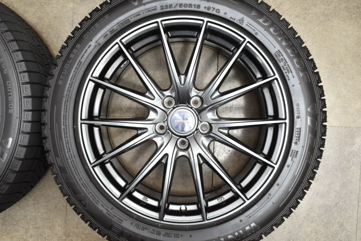 2025年製 バリ溝 WM03付 VELVA 18in 7.5J 38 PCD114.3 ダンロップ ウィンターマックス 235|50R18 アルファード ヴェルファイア TRITUETUBI_COM