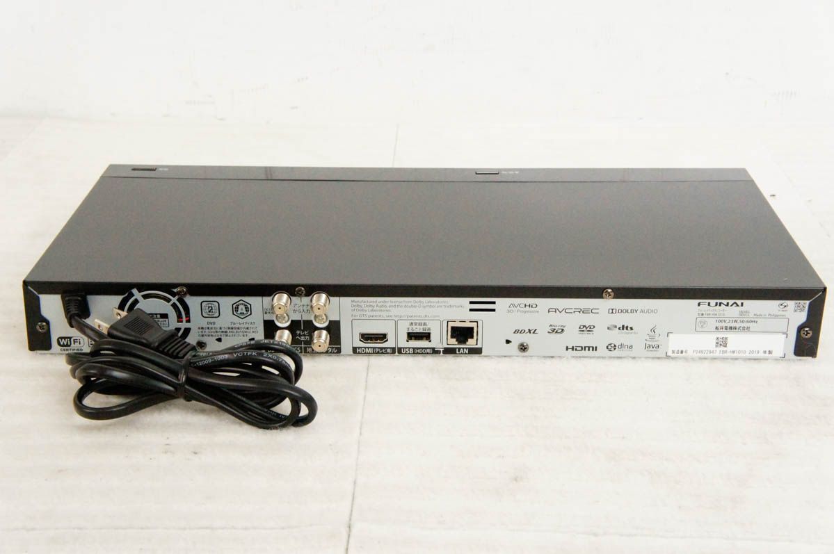 FUNAI ブルーレイレコーダー FBR HW 1010 美品 FUNAI フナイ FBR