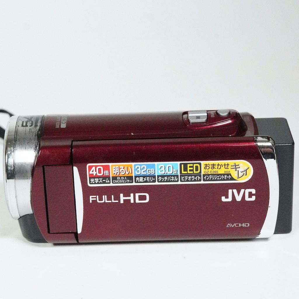 【F2090】JVC Everio GZ-E265‐R レッド ① エブリオ Amazon | JVCKENWOOD JVC ビデオカメラ EVERIO GZ-E265 内蔵