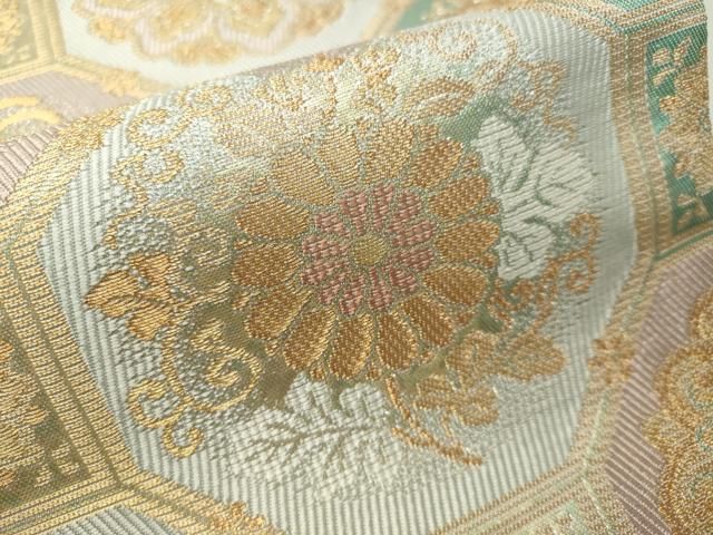 平和屋着物▽六通柄袋帯 山河謹製 名物裂集 金銀糸 引箔