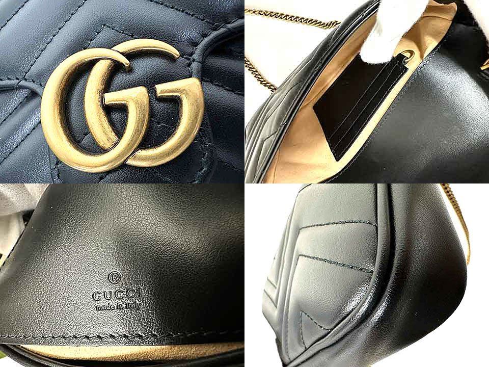 【中古】【美品】GUCCI　グッチ　ショルダーバッグ　ブラック　〔GGマーモント〕ミニバッグ　定価¥ 275,000 (税込)　751526＿s17＿s-0004-r17 中古】【美品】GUCCI グッチ ショルダーバッグ ブラック 〔GG
