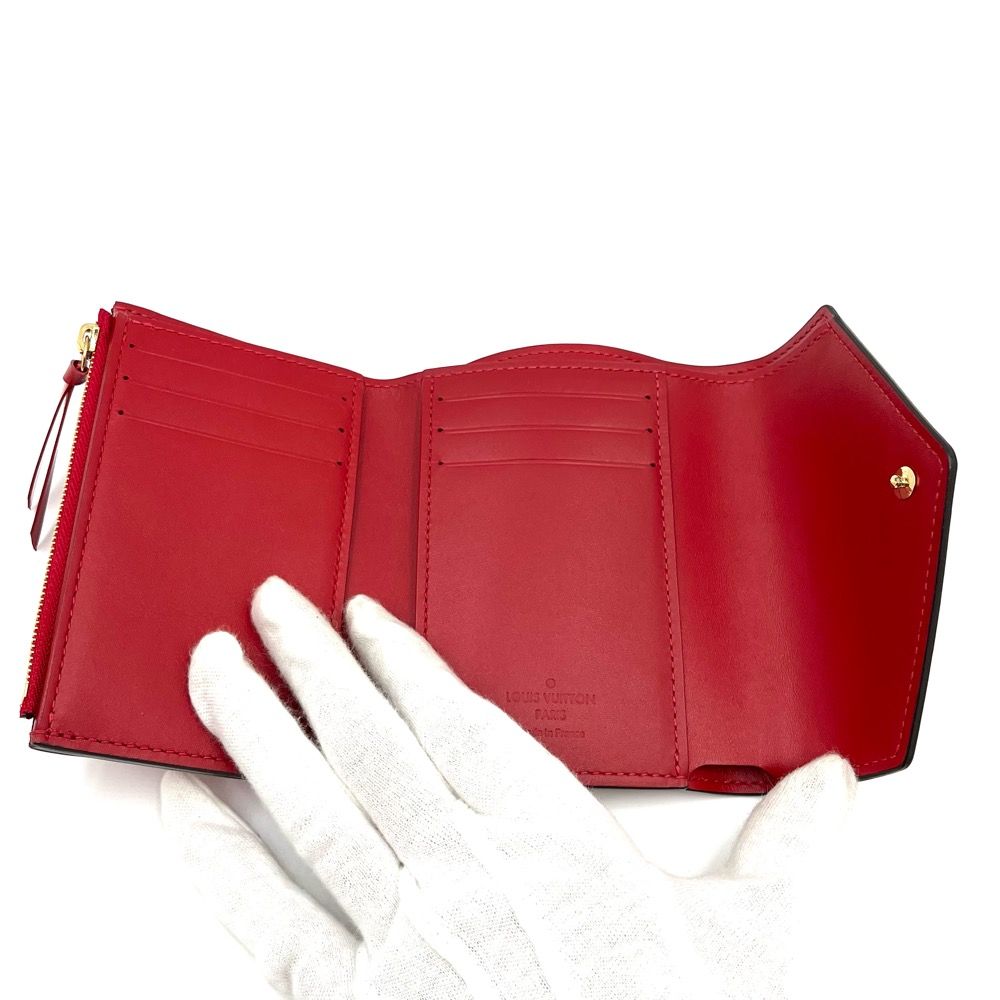 ルイ・ヴィトン 三つ折り財布 レッド　ヴェルニ 美品 LOUIS VUITTON ルイヴィトン ヴェルニ 三つ折り財布 レッド