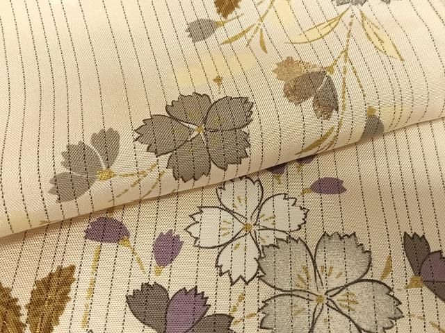 平和屋着物○訪問着 舞桜 木目文様 暈し染め 金彩 正絹 逸品  