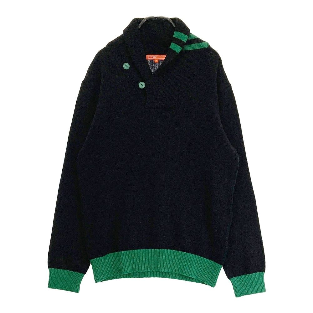 サイズ：M BEAMS GOLF ビームスゴルフ  襟付 ウール ニットセーター  ブラック系 [240101469418] ゴルフウェア メンズ ストスト サイズ：M BEAMS GOLF ビームスゴルフ 襟付 ウール ニット