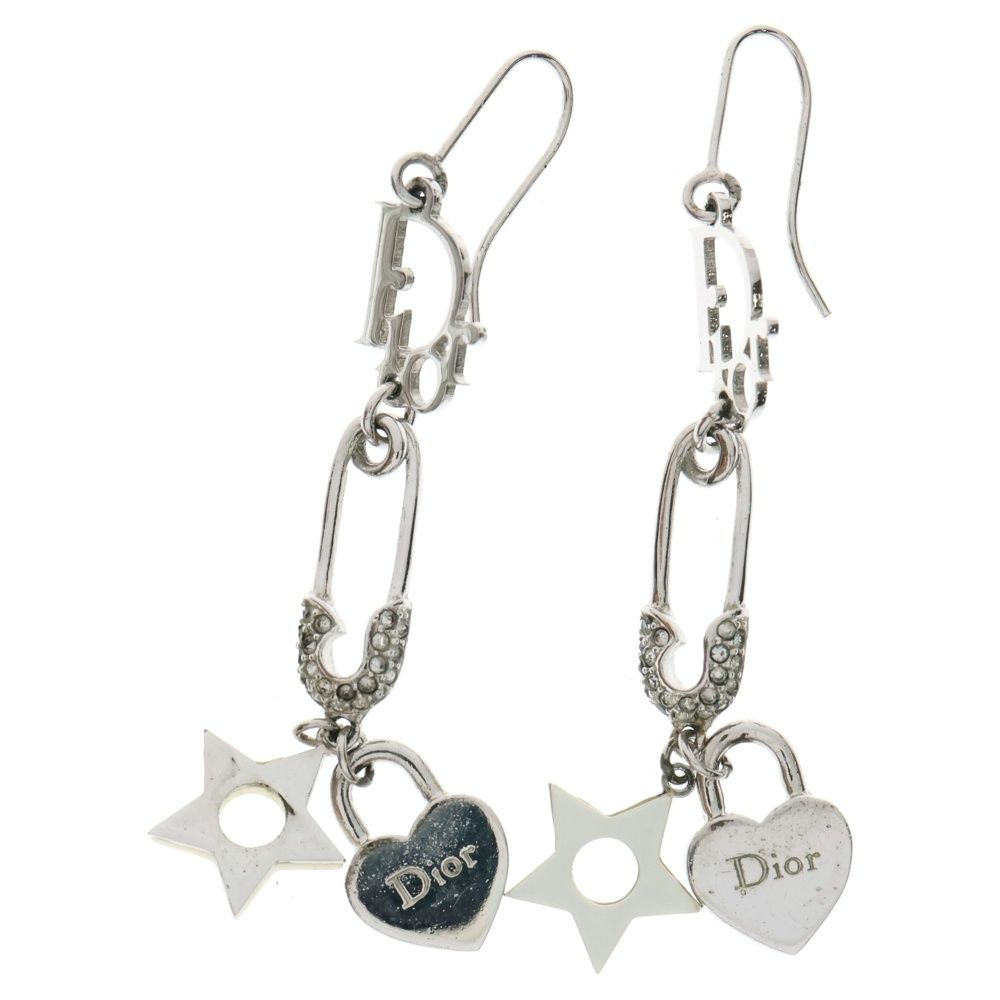 Dior シルバークリスタルフープピアス Dior ピアス フープ ディオール Dior シルバークリスタルフープピアス
