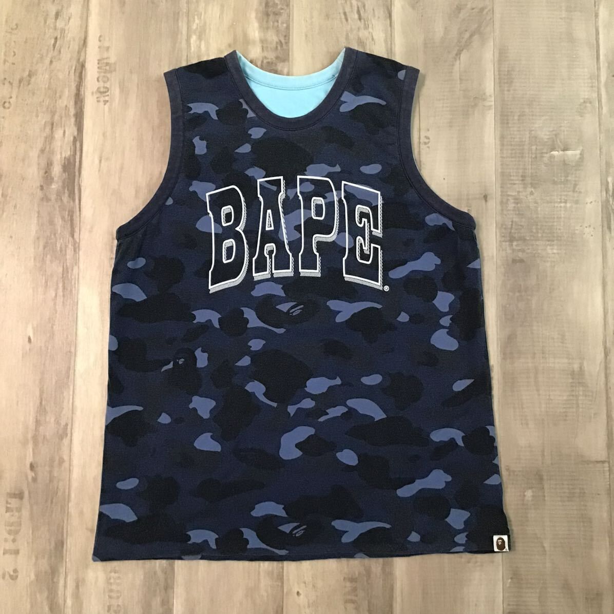 ☆リバーシブル☆ Blue camo タンクトップ XLサイズ a bathing ape