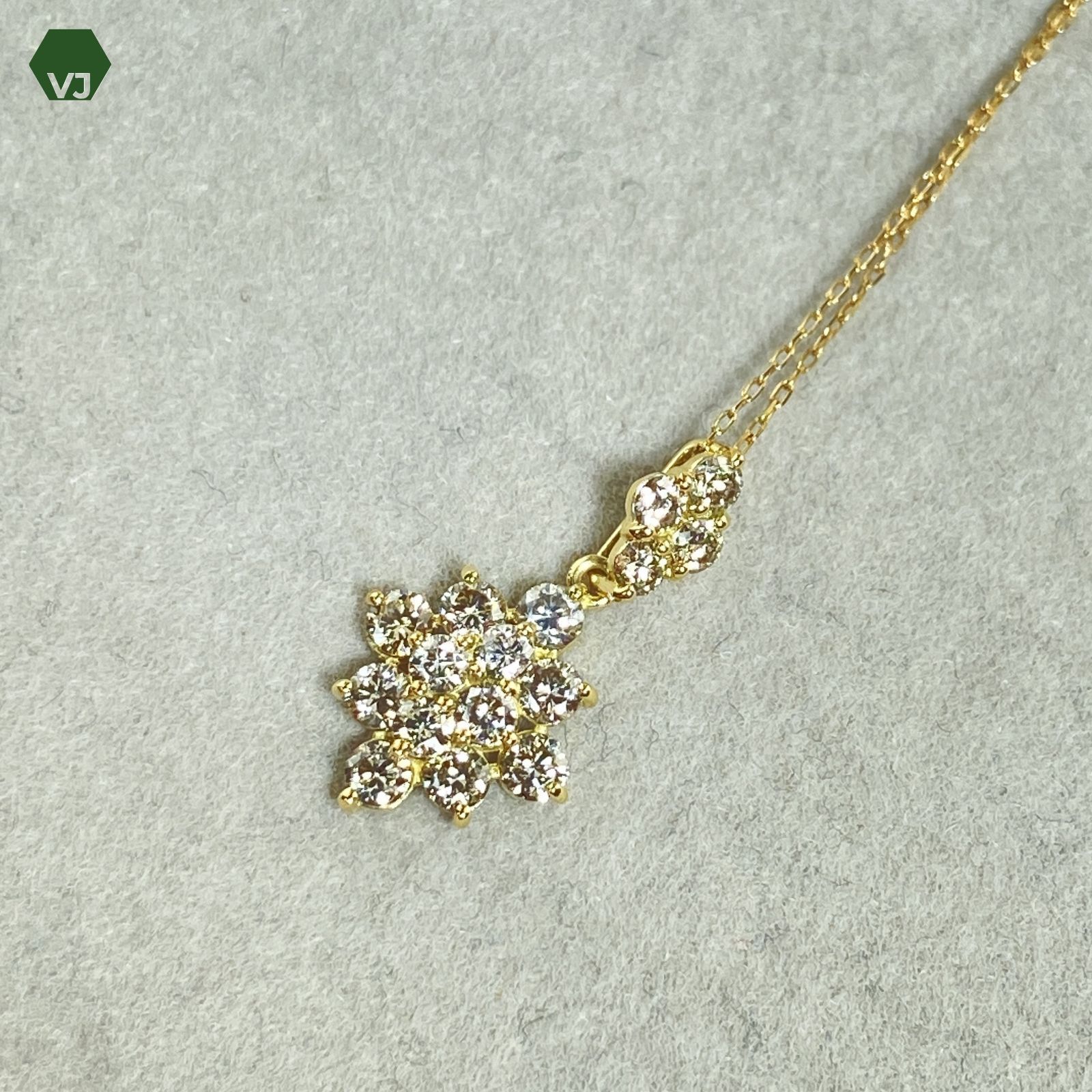 29-03】ダイヤモンド ネックレス D0.5ct 【中古】【K18YG】【約40 