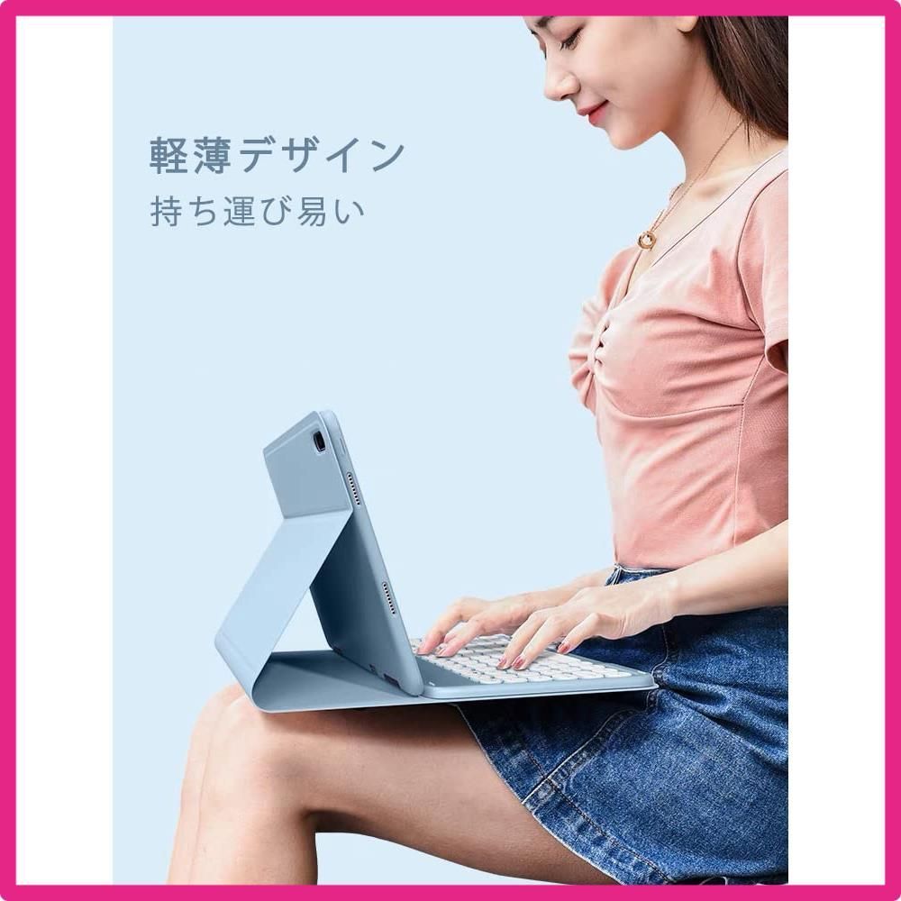 Size:iPad mini6_Color:紫 iPad Mini6 キーボードケース 手帳型 2021 ipad mini 第六世代 8.3インチBluetoothキーボードカバー 分離式 可愛い丸型キー Apple Pencil収納 スタンド機能 薄型 全