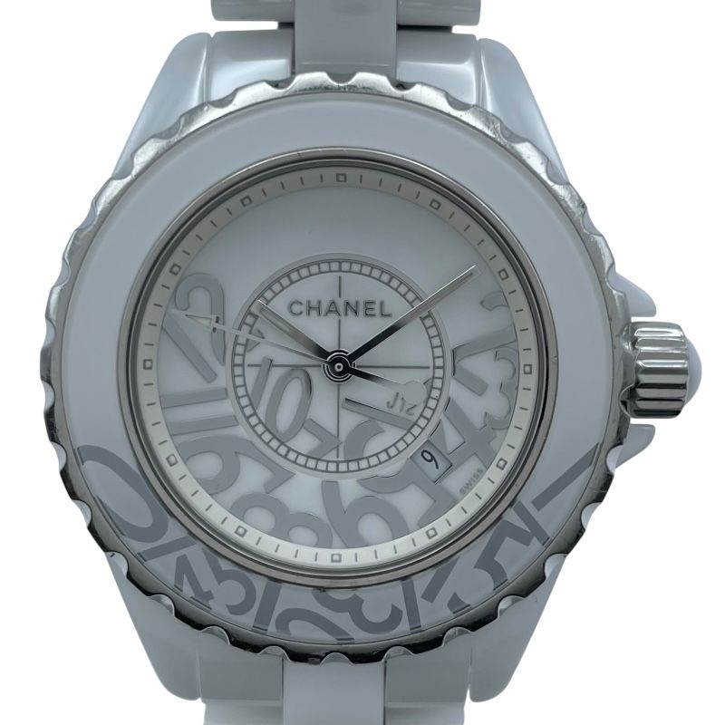シャネル CHANEL J12 グラフィティ 33MM 世界1200本 H5239 ホワイト セラミック|SS レディース 腕時計