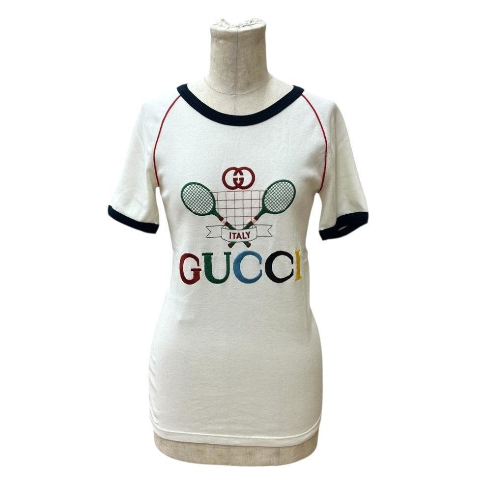 GUCCI テニスラケット刺繍 Tシャツ XS GUCCI テニスラケット刺繍 Tシャツ XS