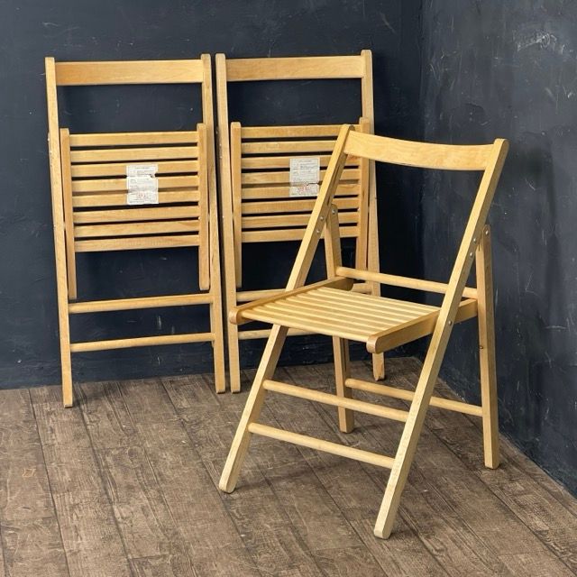 木製チェア 折りたたみ式 3脚セット 計画 MUJI 無印 天然木 バーチ材 椅子 インテリア 家具 430×500×775mm | 514111