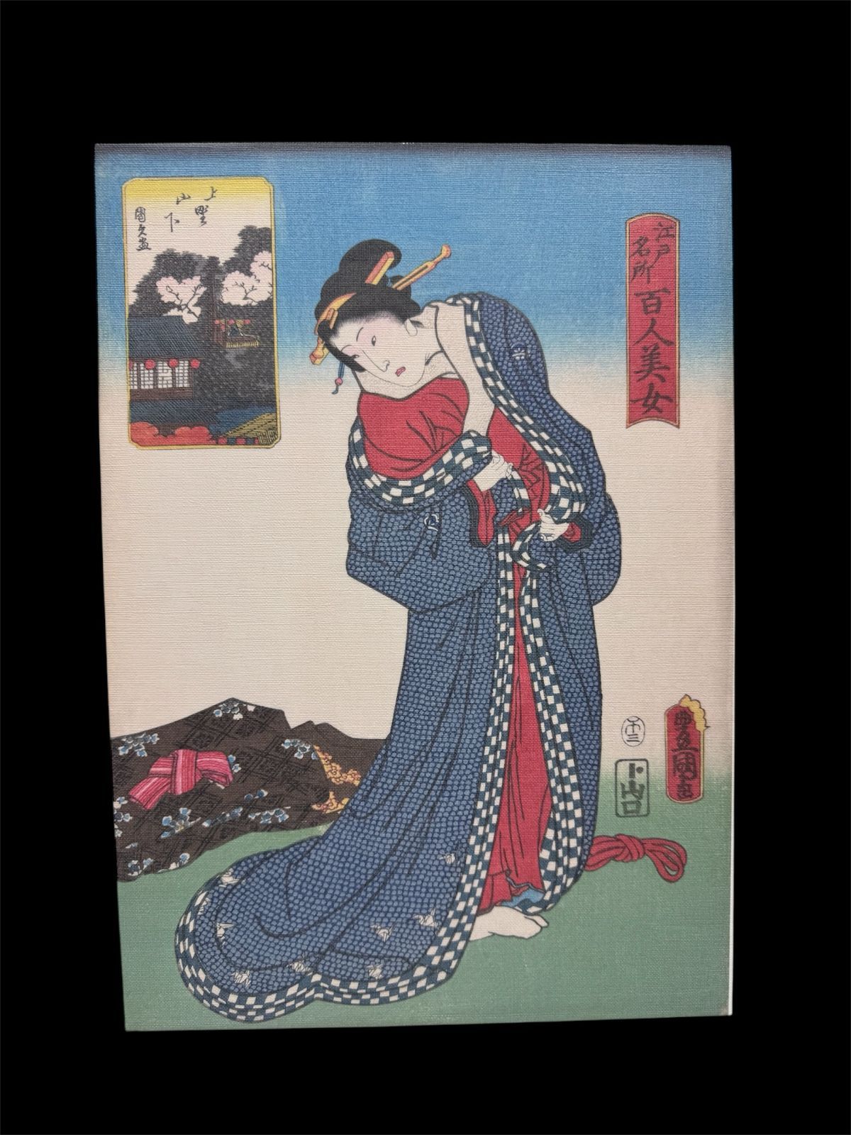 文化遺産オンライン 木製パネルアート 歌川豊国 江戸名所百人