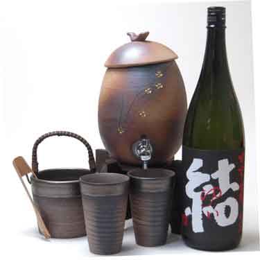 信楽焼・明山窯 焼酎サーバー 火色金小紋 2200cc(滋賀県)芋