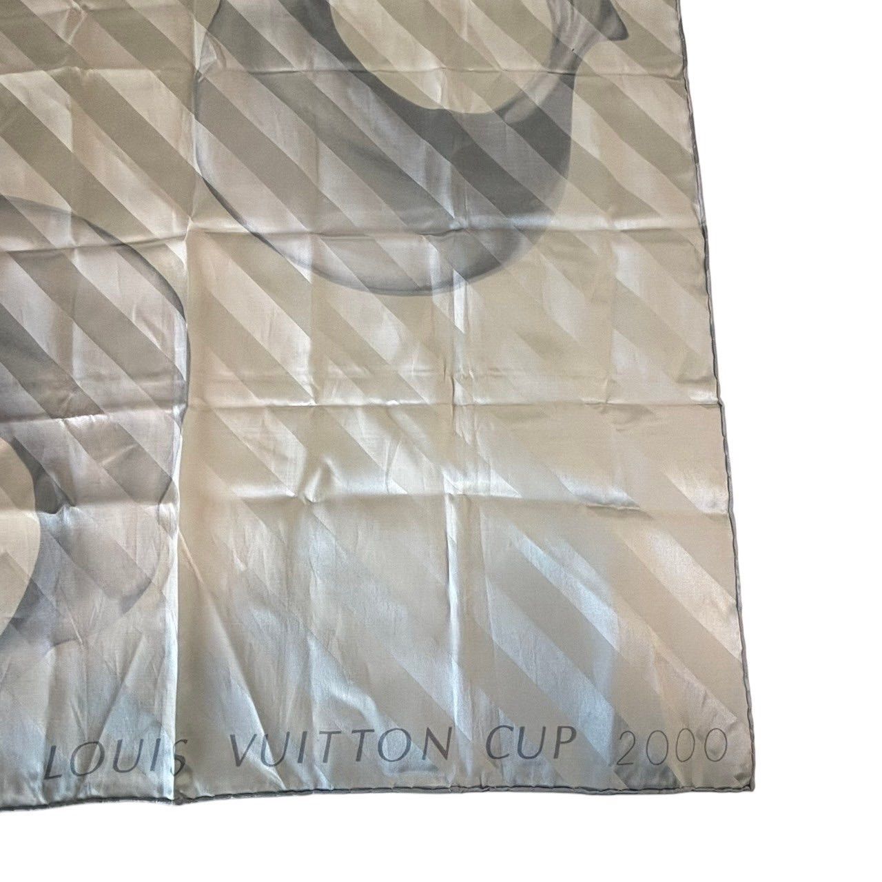 LOUIS VUITTON スカーフ (ヴィトンカップ2000/キウイ) LOUISVUITTON ルイヴィトン カップ 2000 限定 スカーフ グレー